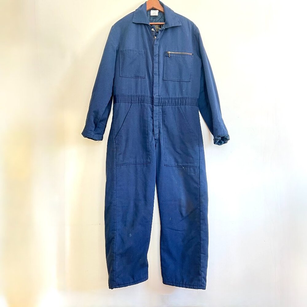 Vintage Sears Work'n Leisure Insulated Blue Coveralls Boiler Suit Work Warm